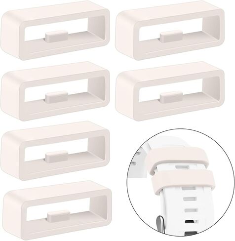 6-Pack Band keepers Compatible with Garmin Vivoactive 5 3 /Forerunner 645 245 45 55/Venu Sq/Vivomove/Fenix 7S 6S 5S Watch Bands, Silicone Replacement Watch Band Loop/Holder/Retainer in Saudi Arabia