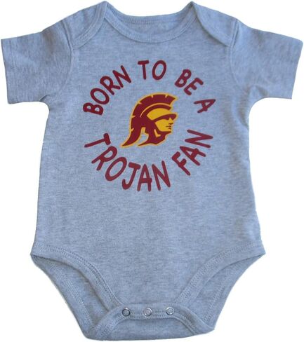 VF USC Trojans Born To Be A Trojan Fan Team Logo One Piece Creeper Bodysuit - Gray in Kuwait