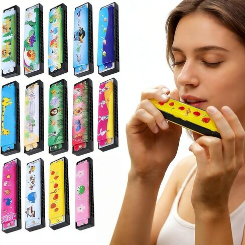 14 قطعة هارمونيكا كرتونية، أدوات موسيقية لطيفة Kazoo Pack رفيق للجيتار والكمان والبيانو ولوحة المفاتيح القيثارة لحفلات عيد الميلاد وأعياد الميلاد in Saudi Arabia