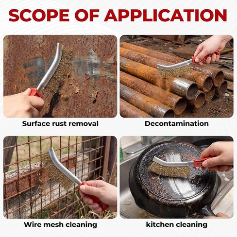 مجموعة فرش سلكية من الفولاذ المقاوم للصدأ 12 قطعة من Hushee شديدة التحمل، فرشاة سلكية بمقبض قوي، مكشطة معدنية للصدأ والغبار من الفولاذ المقاوم للصدأ لتنظيف خبث اللحام والصدأ والغبار وفرك الطلاء in Saudi Arabia