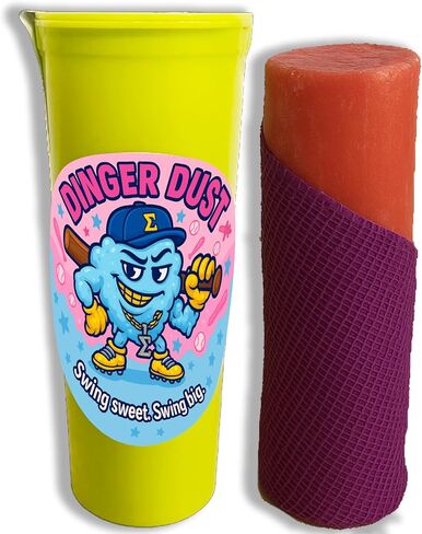 Dinger Dust – Cotton Candy Scented Bat Tack | Resealable Tube with Clean-Hands Wrap | Pro-Level Grip for Baseball & SoftballMade in USA in Saudi Arabia