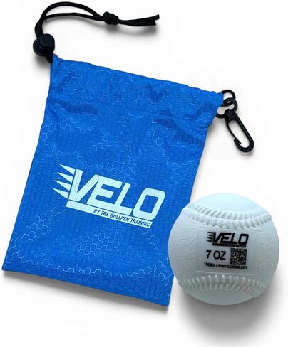 VELOBall - 7oz Plyometric Baseball - Increase Pitching Velocity & Improve Throwing Mechanics - for Arm Care, Strength Training & Warmup Drills - Weighted Ball with Raised Seams & Carrying Bag in Kuwait