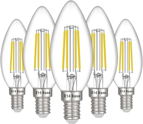 لمبة Maelsrlg E14 LED قابلة للتعتيم، ما يعادل 40 وات، زجاج شفاف فتيل، 4 وات 400 لومن، أبيض ناعم 2700 كلفن، E14 مصابيح إضاءة بقاعدة أوروبية، حزمة من 5 in Kuwait