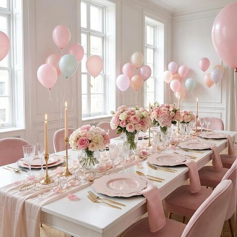 COLOSUS 60 Pack Pink Plastic Plates Set for 30 Guest,Pink Party Plates,Heavy Duty Pink Plates,include 30 Dinner plates& 30 Salad/Dessert plates for Party,Spring,Wedding,Birthday,Valentines,Easter Day in Saudi Arabia