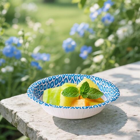 MUCHII 300 Count Paper Bowls 10 Oz Disposable Bowls, Printed Soak Proof Small Bowls for Snacks, Dessert, And Light Lunch Meals in Kuwait