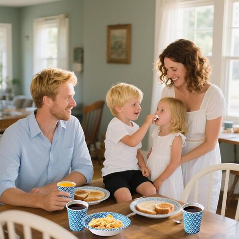 MUCHII 300 Count Paper Bowls 10 Oz Disposable Bowls, Printed Soak Proof Small Bowls for Snacks, Dessert, And Light Lunch Meals in Kuwait