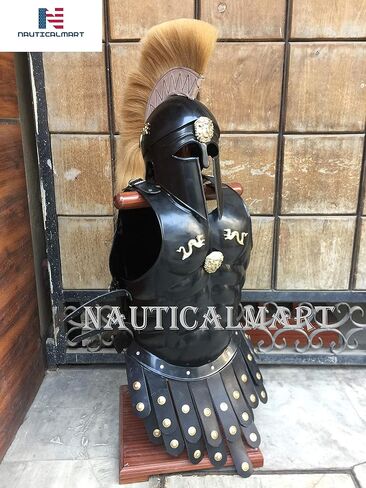 Greek Corinthian Helmet & Muscle Armor in Black Antique Greek Armor in Saudi Arabia