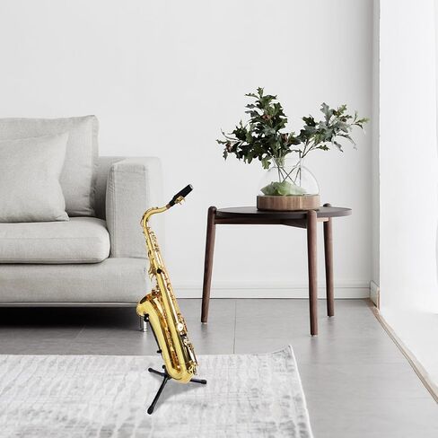 Toddmomy Portable Saxophone Stand Holder with Weighted Base, Floor Saxophone Display Rack for Alto Tenor Sax, Instrument Support Holder for Music Practice and Performance in Kuwait