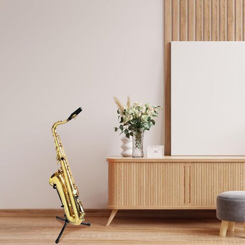 Toddmomy Portable Saxophone Stand Holder with Weighted Base, Floor Saxophone Display Rack for Alto Tenor Sax, Instrument Support Holder for Music Practice and Performance in Kuwait