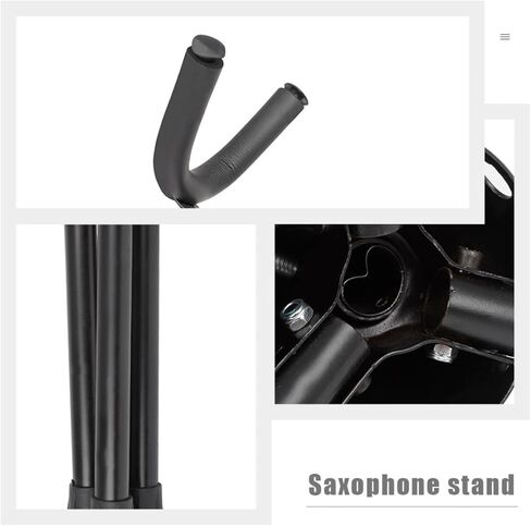 SUPVOX حامل قابل للطي محمول ألتو ساكسفون حامل ثلاثي القوائم أسود حامل آلة موسيقية لدعم الساكسفون واستخدام السفر in Kuwait