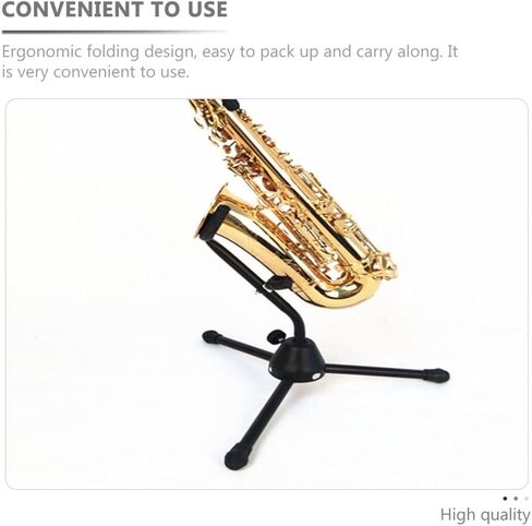 SUPVOX حامل قابل للطي محمول ألتو ساكسفون حامل ثلاثي القوائم أسود حامل آلة موسيقية لدعم الساكسفون واستخدام السفر in Kuwait