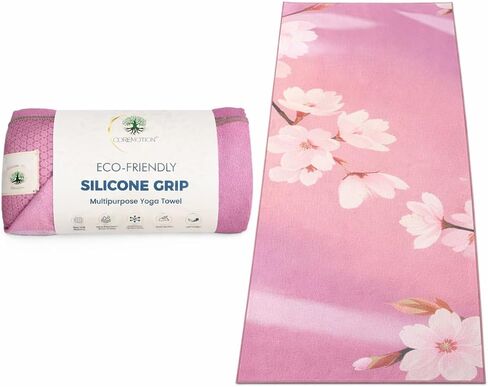 Non Slip Hot Yoga Mat Towel for Yoga | Machine Washable Yoga Towel with Silicone Grip, Quick Drying & Super Absorbent | Multi-Purpose Performance Mat 26.5'' x 72'' | Perfect Yoga Gift for Women & Men in Saudi Arabia