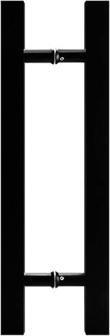 Gate Hardware Heavy-Duty Stainless Steel Square Tube Commercial Glass Push-Pull Door Handle/Wooden Barn Door Sliding Handle - Black, 6 Sizes/1200X800Mm,1200X800Mm in Kuwait
