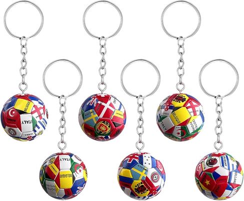 كرة القدم سلسلة المفاتيح كرة القدم مفتاح سلسلة مع الأعلام الوطنية، هدايا كرة القدم وملحقاتها للبضائع الرياضية للرجال in Kuwait