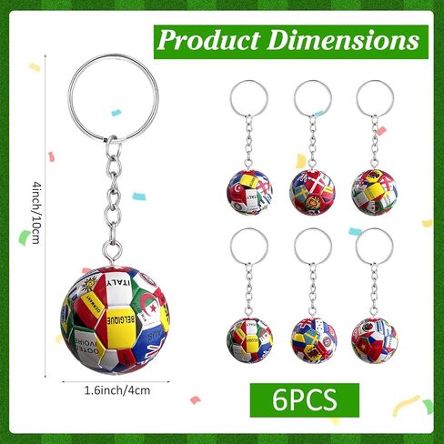 كرة القدم سلسلة المفاتيح كرة القدم مفتاح سلسلة مع الأعلام الوطنية، هدايا كرة القدم وملحقاتها للبضائع الرياضية للرجال in Kuwait