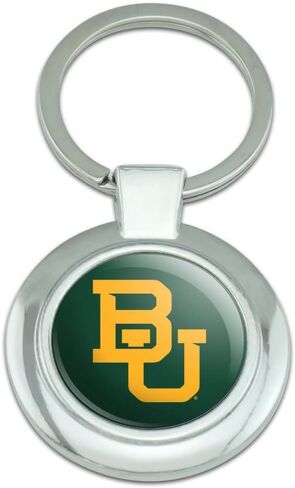 Baylor University Primary Logo Keychain Classy Round Chrome Plated Metal in Saudi Arabia