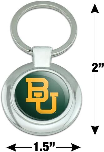 Baylor University Primary Logo Keychain Classy Round Chrome Plated Metal in Saudi Arabia
