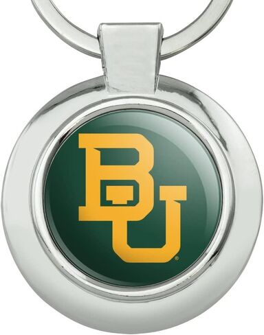 Baylor University Primary Logo Keychain Classy Round Chrome Plated Metal in Saudi Arabia