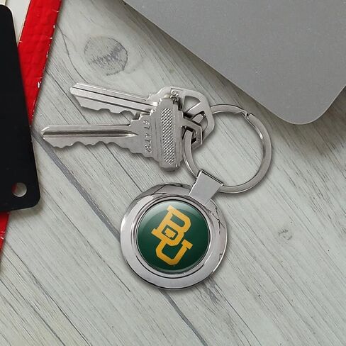 Baylor University Primary Logo Keychain Classy Round Chrome Plated Metal in Saudi Arabia