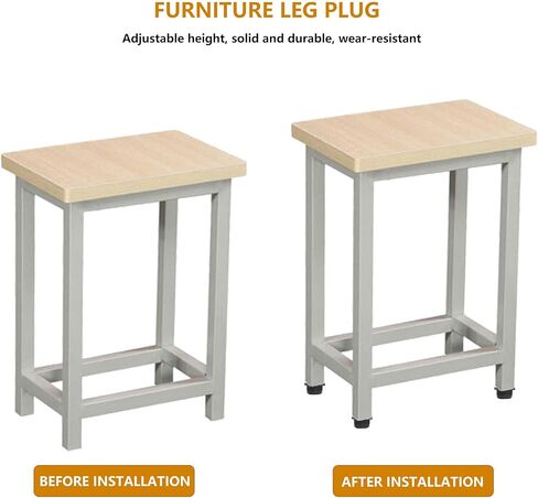 10 قطع من أغطية نهاية كرسي الأثاث البلاستيكي الأسود، أغطية طرفية للساق، إدراج المقابس مع ضبط أقدام الخيط لأنبوب الأنابيب المربعة (1.18 × 1.18 × 1.18 بوصة (طول × عرض × ارتفاع)) in Kuwait