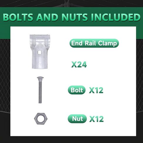 KINNAN 1-5/8 X 1-5/8 مشبك نهاية السكك الحديدية T لسياج ربط السلسلة، فولاذ مجلفن لأنابيب OD 1-5/8 بوصة، 12 قطعة من البراغي والصواميل متضمنة in Kuwait