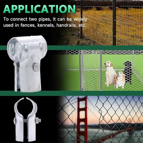 KINNAN 1-5/8 X 1-5/8 مشبك نهاية السكك الحديدية T لسياج ربط السلسلة، فولاذ مجلفن لأنابيب OD 1-5/8 بوصة، 12 قطعة من البراغي والصواميل متضمنة in Kuwait