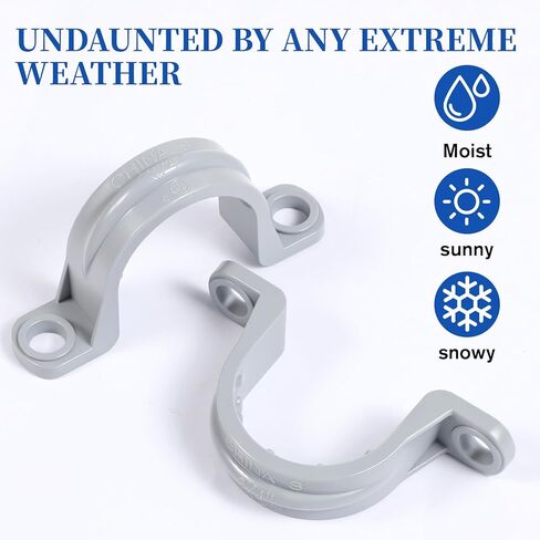 12 قطعة 3/4 مشابك أنابيب بولي كلوريد الفينيل، 3/4 بوصة أشرطة أنابيب بولي كلوريد الفينيل 2 فتحة مشبك قناة بلاستيكية للأنابيب مشبك خرطوم بلاستيكي للكابلات الكهربائية وأنابيب السباكة حامل دعامات عمود شماعات معدنية على شكل حرف U in Kuwait