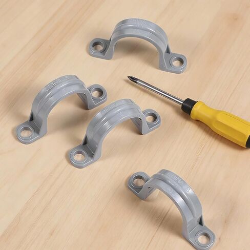 12 قطعة 3/4 مشابك أنابيب بولي كلوريد الفينيل، 3/4 بوصة أشرطة أنابيب بولي كلوريد الفينيل 2 فتحة مشبك قناة بلاستيكية للأنابيب مشبك خرطوم بلاستيكي للكابلات الكهربائية وأنابيب السباكة حامل دعامات عمود شماعات معدنية على شكل حرف U in Kuwait