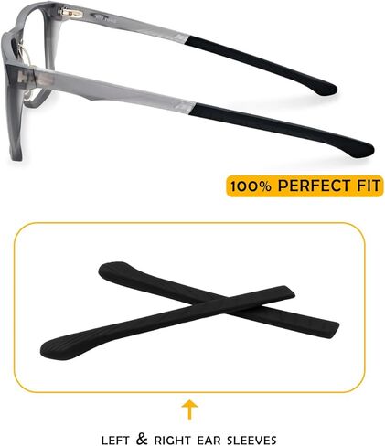 جوارب أذن بديلة مضادة للانزلاق لإطار نظارات Oakley Hip Tone OX8182، أكمام معبد سوداء ناعمة من السيليكون in Saudi Arabia
