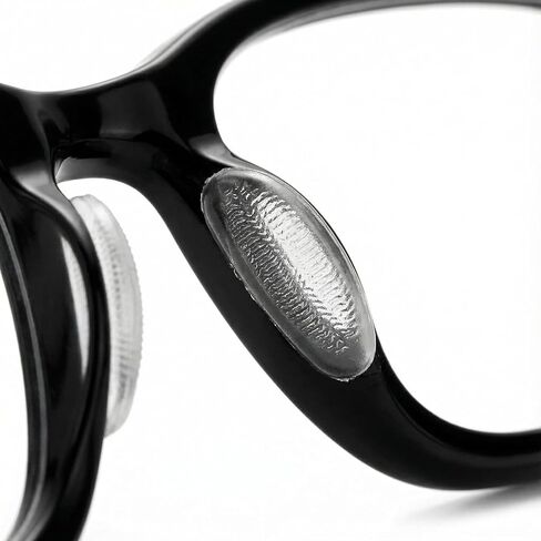 30 Pairs Glasses Nose Pads, D-Shaped Silicone Anti-Slip Nose Pad Stickers for Eyeglasses & Sunglasses, Soft Adhesive Nose Pieces, 15 Clear + 15 Black, 0.8" x 0.4" x 0.04" in Kuwait