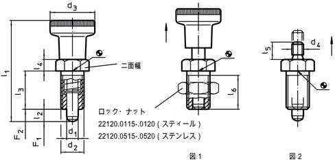 22120.0430 Locking Bolt, with Hexagonal Collar, Without Button, Diameter 1 = 10 mm, Stainless Steel in Kuwait