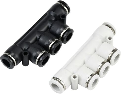 Tracheal Quick-Connect Five-Way Straight-Through Connector Pk4 6 8 10 12 White/Black Quick Plastic 1Pcs(Pk10 black) in Saudi Arabia