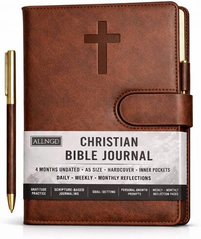 Bible Study Journal – Guided Prayer Journal with Daily Scripture Prompts & Reflections – Premium Leather Christian Gift for Faith & Spiritual Growth in Saudi Arabia