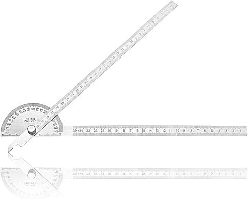 منقلة زاوية من الفولاذ المقاوم للصدأ، منقلة معدنية 0-180 درجة 30 سم/ 11.8 بوصة مسطرة لكشف زوايا الذراع ومسطرة النجارة in Kuwait