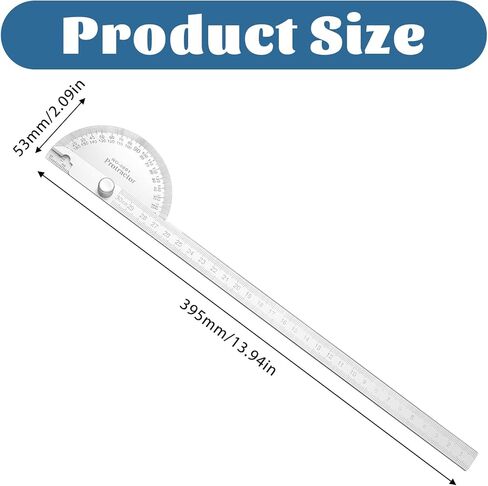 منقلة زاوية من الفولاذ المقاوم للصدأ، منقلة معدنية 0-180 درجة 30 سم/ 11.8 بوصة مسطرة لكشف زوايا الذراع ومسطرة النجارة in Kuwait