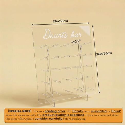 حامل عرض حائط على شكل دونات من ZOOYOO - حامل دونات أكريليك كبير يحمل 50 دونات (26 × 22 بوصة) - لوح دونات لحفلات الزفاف، والحفلات، وديكور طاولة الحلوى لحفلات استقبال الأطفال in Kuwait