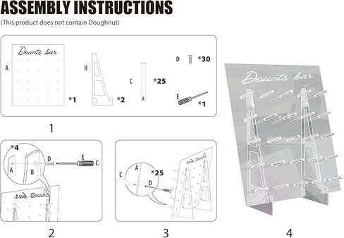 حامل عرض حائط على شكل دونات من ZOOYOO - حامل دونات أكريليك كبير يحمل 50 دونات (26 × 22 بوصة) - لوح دونات لحفلات الزفاف، والحفلات، وديكور طاولة الحلوى لحفلات استقبال الأطفال in Kuwait
