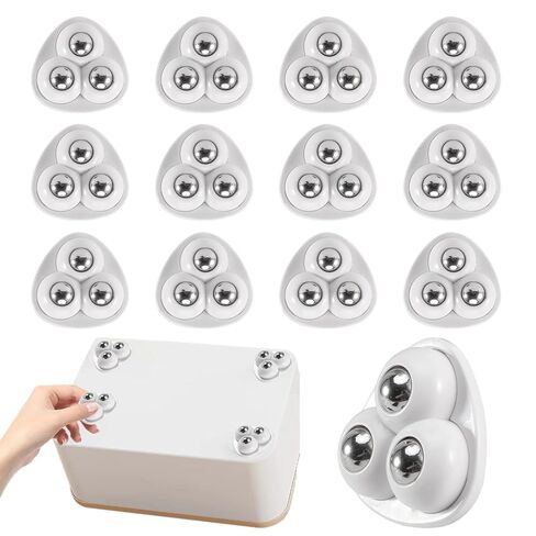 Set of 12 Self Adhesive Mini Caster Wheels for Small Appliances,Sticky Pulley Swivel Ball Casters for Kitchen Appliances,360°Rotation Swivel Rollers for Storage Bins Trash Can in Saudi Arabia