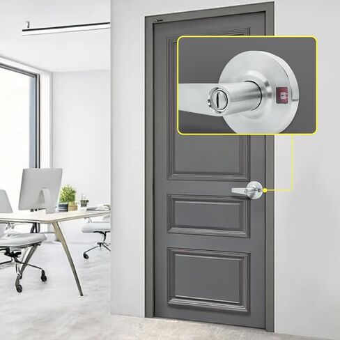Commercial Privacy Indicator Lock, Heavy Duty Grade 2 Bathroom Door Handle with Occupied Indicator, UL 3 Hour Fire Rated, ADA Compliant, Satin Chrome Finish 26D, 2-3/4''Backset, XGBK-Indicator in Saudi Arabia