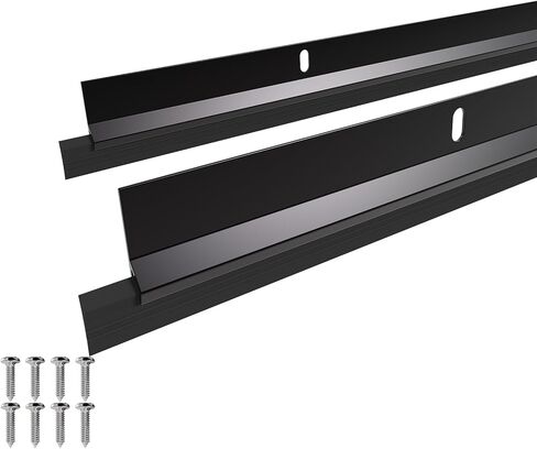 AMZNOVA باب الاجتياح، مكنسة عتبة الباب للجزء السفلي الداخلي والخارجي، الاجتياح تجريد الألومنيوم والفينيل، الغبار علة العاصفة الألومنيوم الفينيل المقاوم للطقس، 37 بوصة، أبيض، 2 حزمة in Kuwait