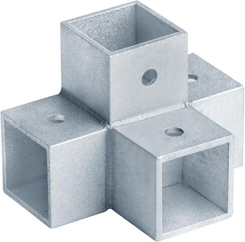 10 عبوات من موصل أنبوب مربع من الألومنيوم مقاس 1 بوصة، مشبك قضبان سياج تركيب 4 اتجاهات، وصلة درابزين 90 درجة in Kuwait