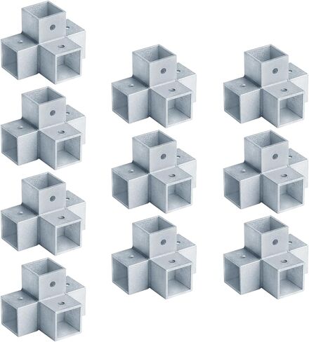 10 عبوات من موصل أنبوب مربع من الألومنيوم مقاس 1 بوصة، مشبك قضبان سياج تركيب 4 اتجاهات، وصلة درابزين 90 درجة in Kuwait