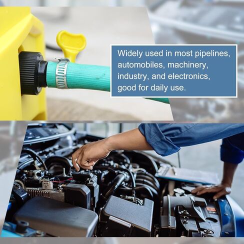 6 قطع من uxcell مشابك خرطوم من الفولاذ المقاوم للصدأ، 19-29 مم (3/4 بوصة إلى 1-1/8 بوصة) مشابك برغي إبهام قابلة للتعديل، مشابك خط الوقود، عرض النطاق الترددي 8 مم للسباكة، أصفر in Kuwait