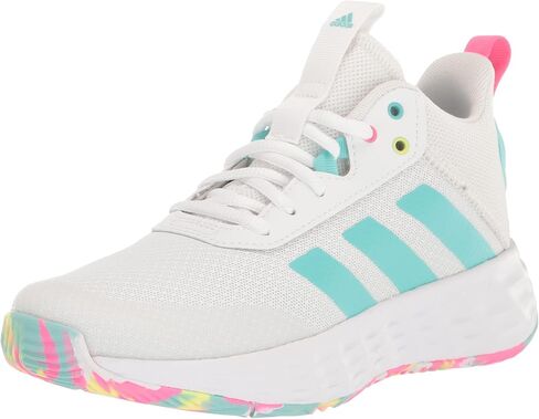 حذاء كرة السلة adidas Originals Flex، أبيض/فضي معدني/أزرق ملكي، 12 US للجنسين للأطفال الصغار in Kuwait