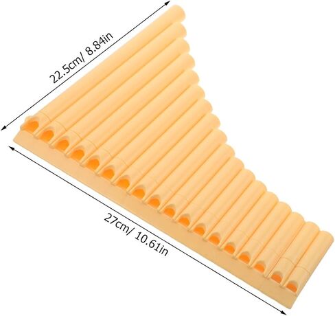 ULTECHNOVO 16 أنبوبًا بلاستيكيًا أصفر اللون للمبتدئين والتدريس، أداة الرياح الشعبية الصينية الصغيرة لفرقة المدرسة وأداء المهرجانات in Kuwait