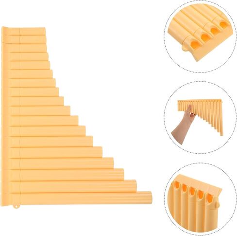 ULTECHNOVO 16 أنبوبًا بلاستيكيًا أصفر اللون للمبتدئين والتدريس، أداة الرياح الشعبية الصينية الصغيرة لفرقة المدرسة وأداء المهرجانات in Kuwait