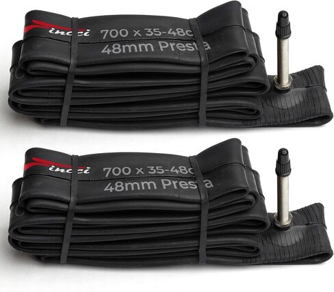 FINCCI 700X35C / 38C / 40C / 42C / 45C / 48C BIKE Inner Tube - 48 مم صمام Schrader 28C الأنبوب الداخلي - مطاط Butyl - يناسب الدراجات المختلطة والطرق والحصى - حزمة 2 in Saudi Arabia