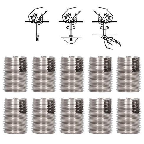 Jeanoko 20Pcs Slotted Thread Repair Insert Threaded Sleeve M16 x 1.5 22mm Stainless Steel Self Tapping Insert with Strong Tensile Strength in Saudi Arabia