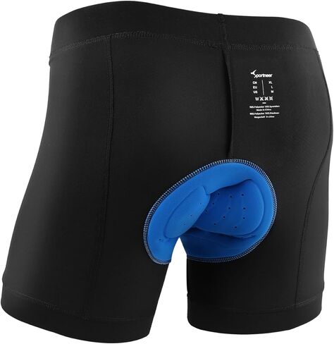 Sportneer Padded Cycling Underwear Men's 3D Padding Bike Bicycle Shorts Underwear Without Silicone Leg Band Blue in Saudi Arabia