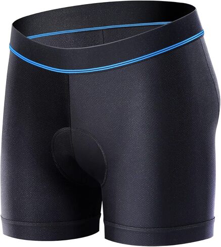 Sportneer Padded Cycling Underwear Men's 3D Padding Bike Bicycle Shorts Underwear Without Silicone Leg Band Blue in Saudi Arabia